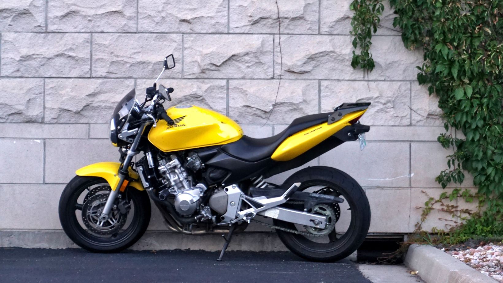 yellow honda motorcycle