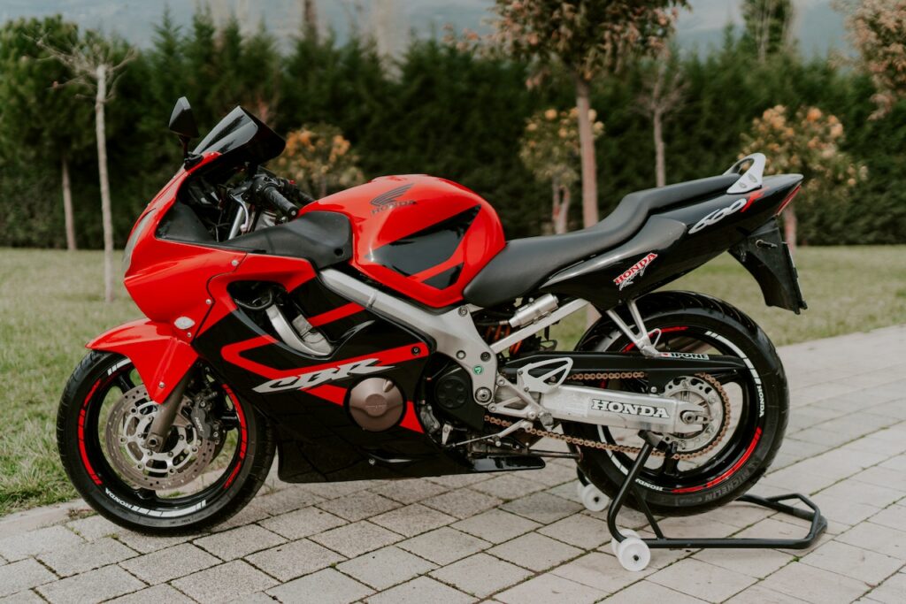 red honda motorcycle